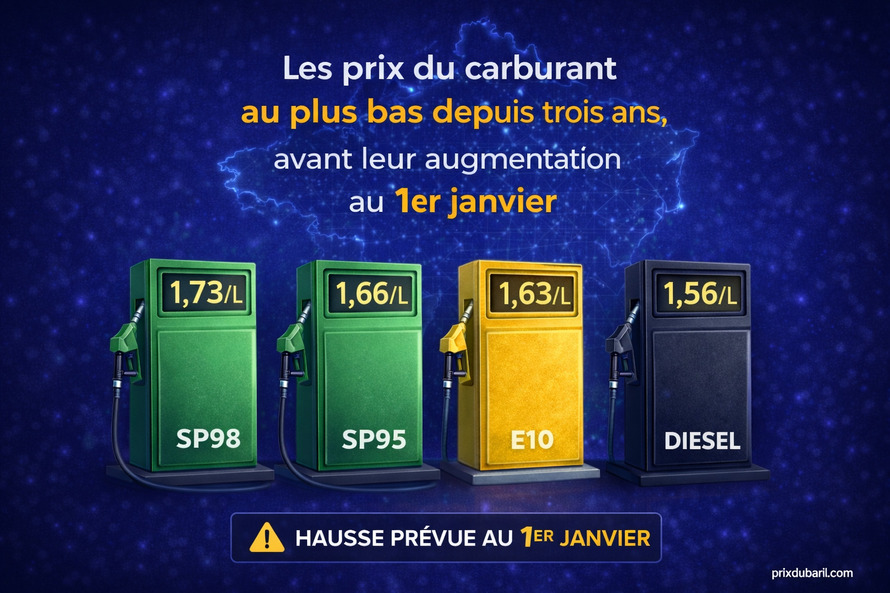 Prix des carburants décembre 2025