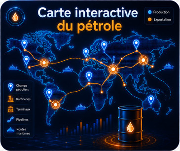 Carte du pétrole mondial 2026 : production, OPEP+, sanctions et détroits