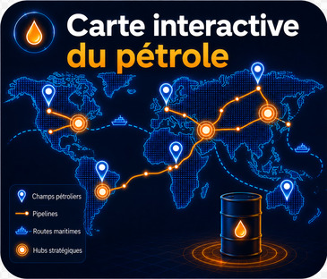 Carte du pétrole mondial 2026 : production, OPEP+, sanctions et détroits
